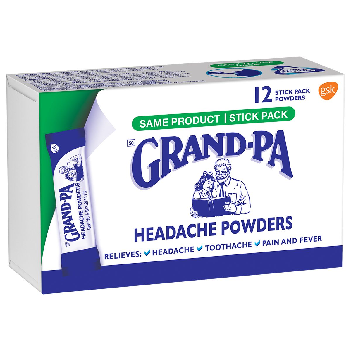 Grand-pa Headache Powders Stick Packs 12