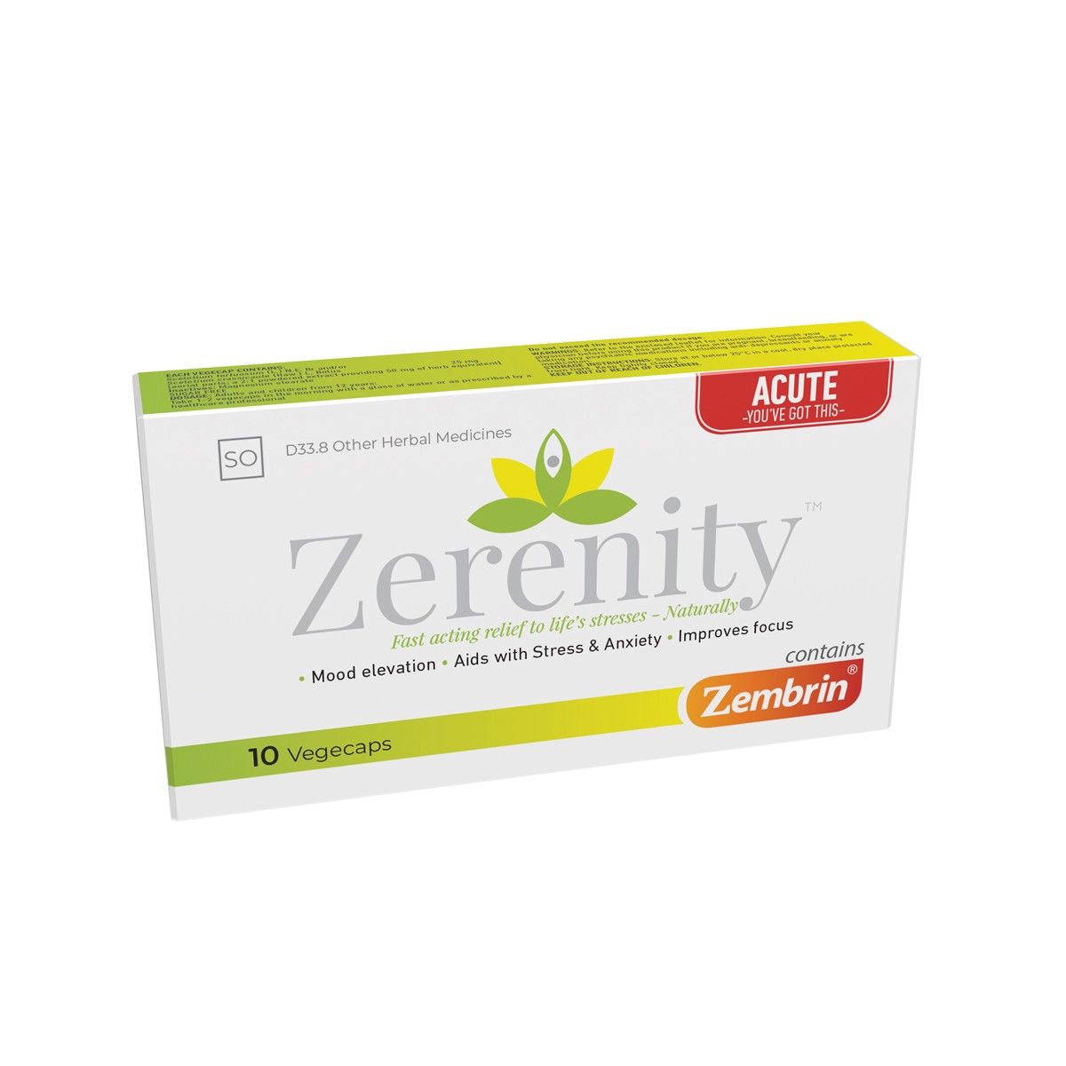 Zerenity Caps Acute 10 veg Capsules