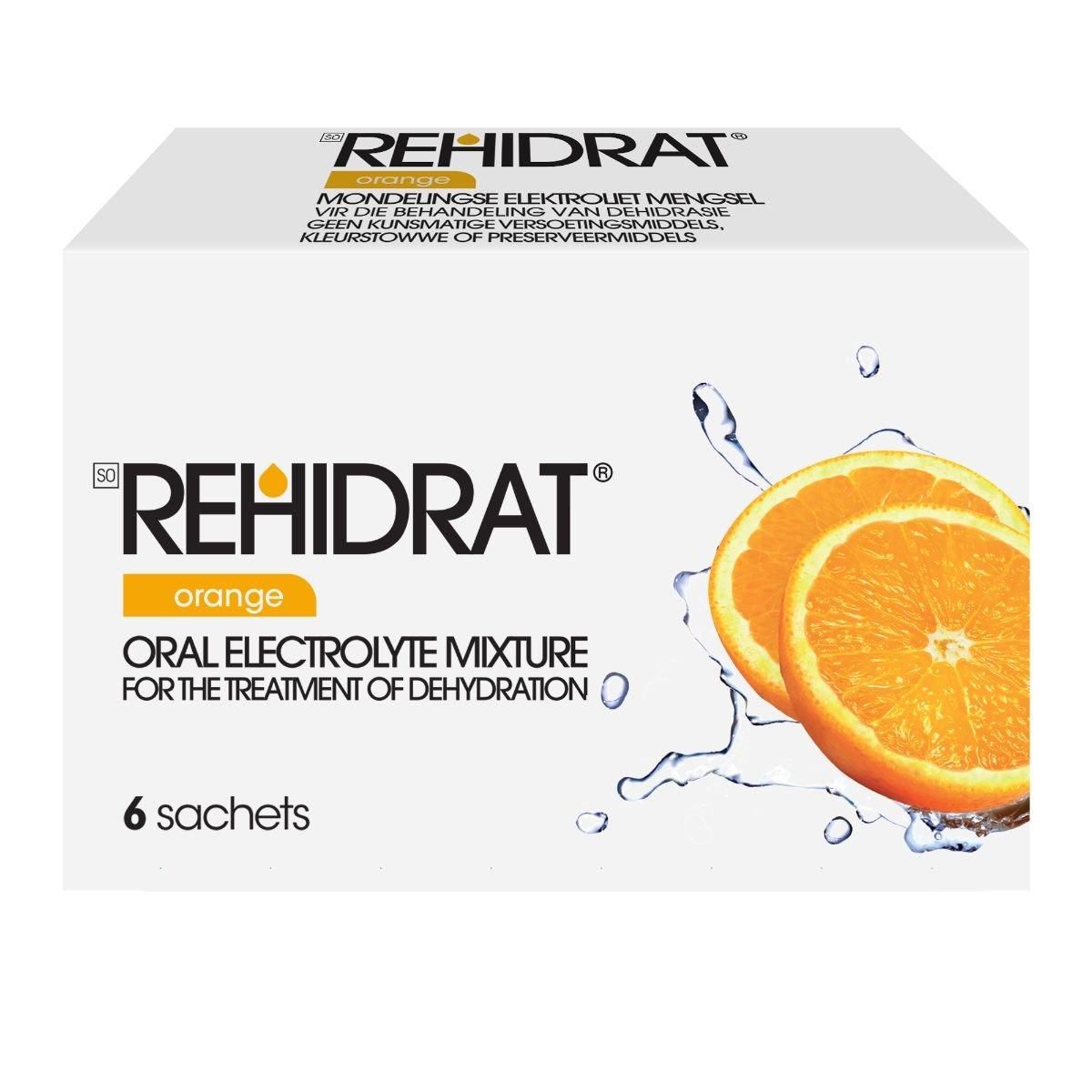 Rehidrat, Oral Electrolyte Mixture, Orange, 14g X 6 Sachets