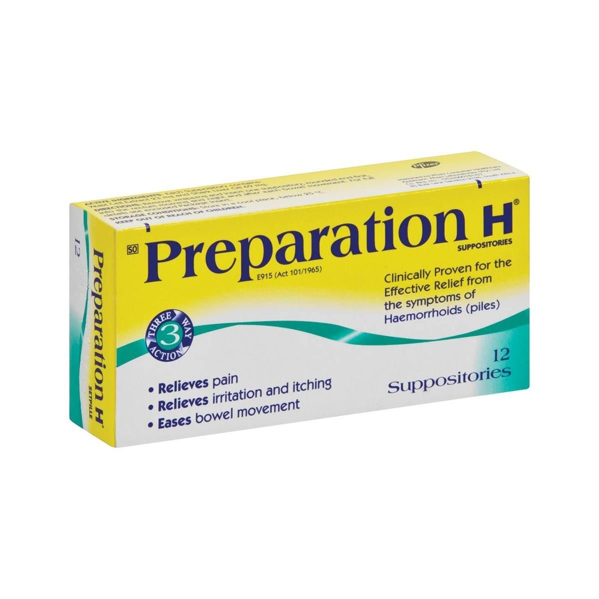 Preparation H Suppositories 12’s