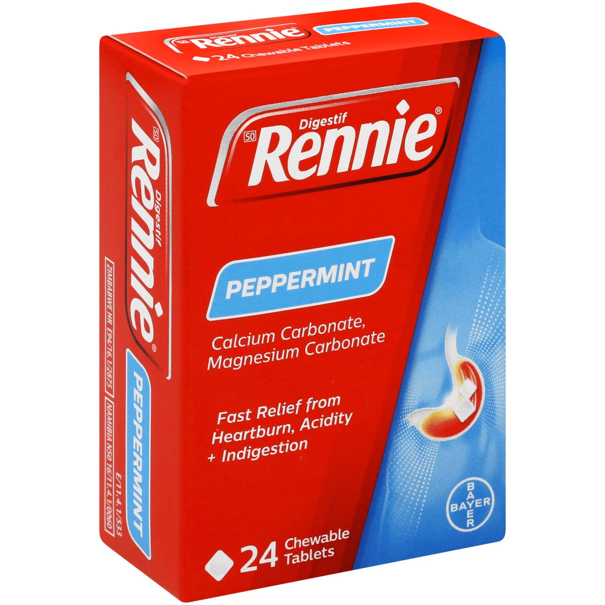 Rennie Antacid Peppermint 24 Tabs