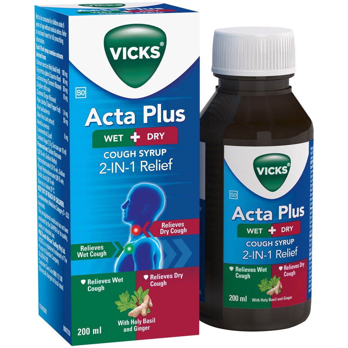 Vicks Actaplus Wet And Dry 200ml