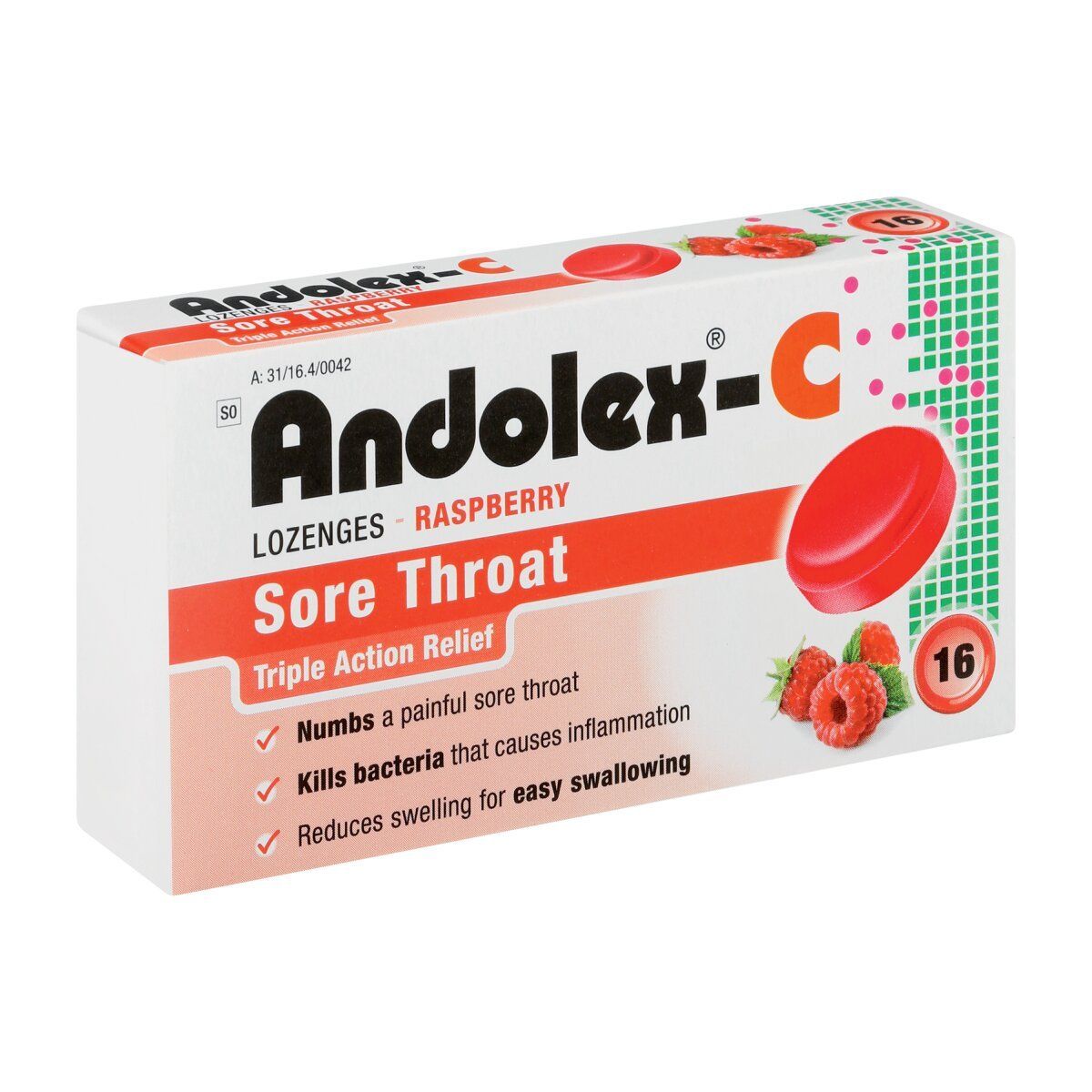 Andolex C Lozenges 16’s Rasberry