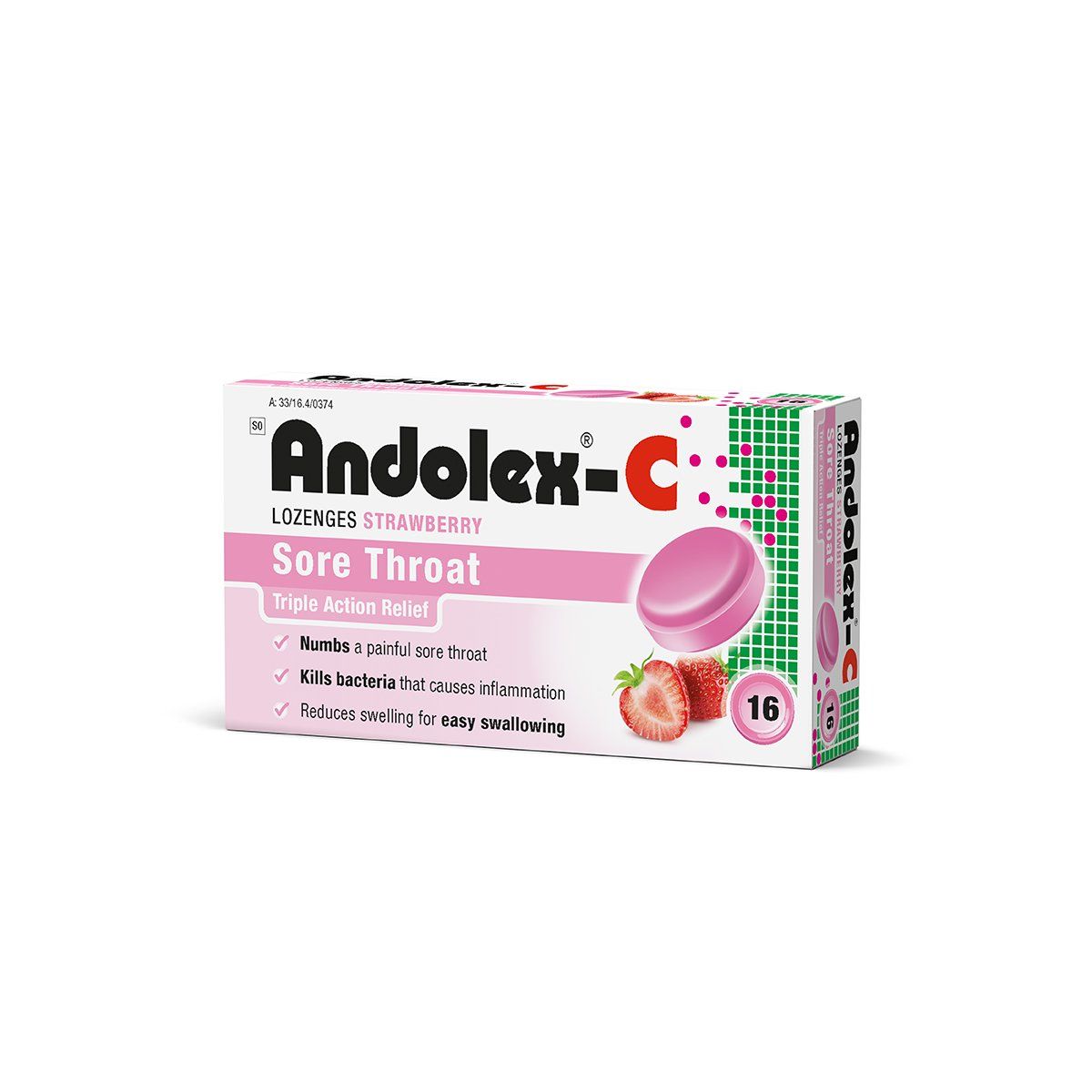 Andolex C Lozenges 16’s Strawberry